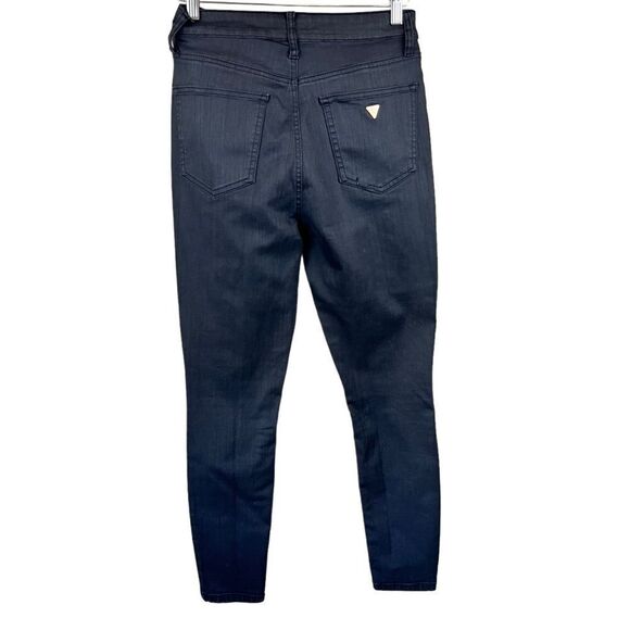 Guess Jeans Coated Super High Rise Button Fly Skinny Fit Jeans - Picture 2 of 15